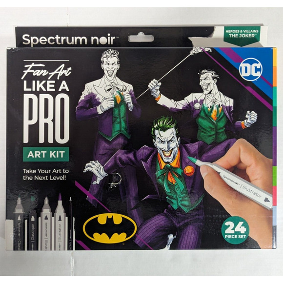 Spectrum Noir Batman Joker Art Kit - 24 Piece Set Includes Markers & Prints - Picture 1 of 5
